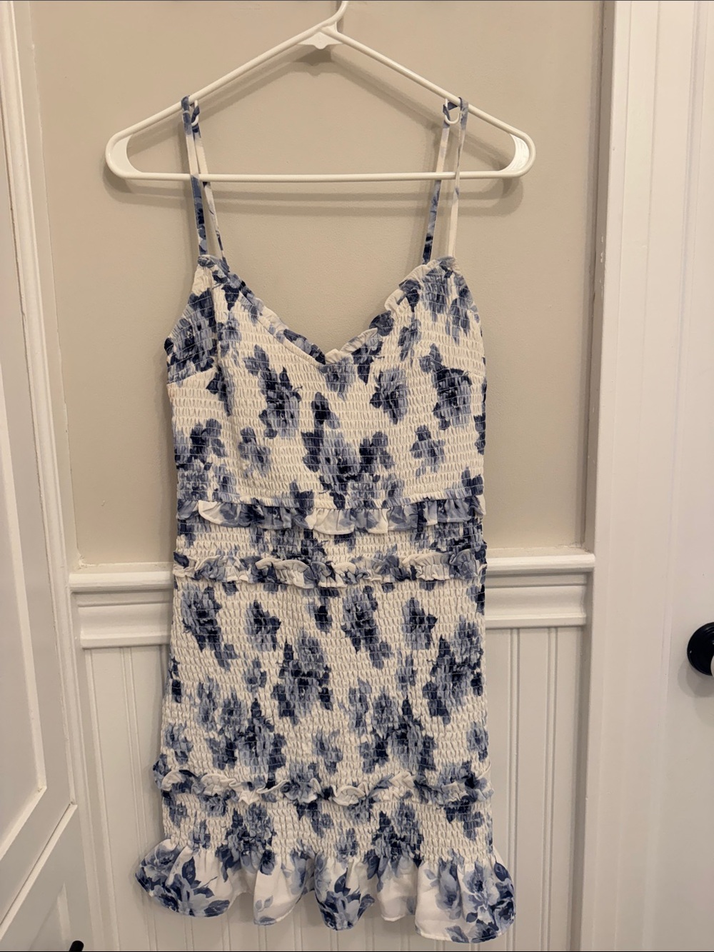 Abercrombie & Fitch White Dress with Blue Floral Print